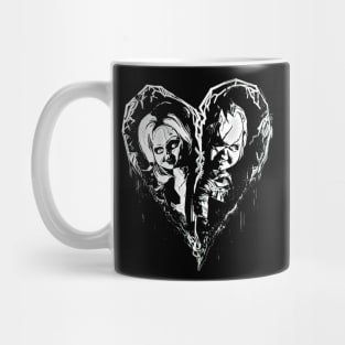 Chucky and Tiffany black and white Mug
